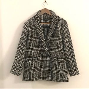 LAST CALL houndstooth plaid double breasted w…